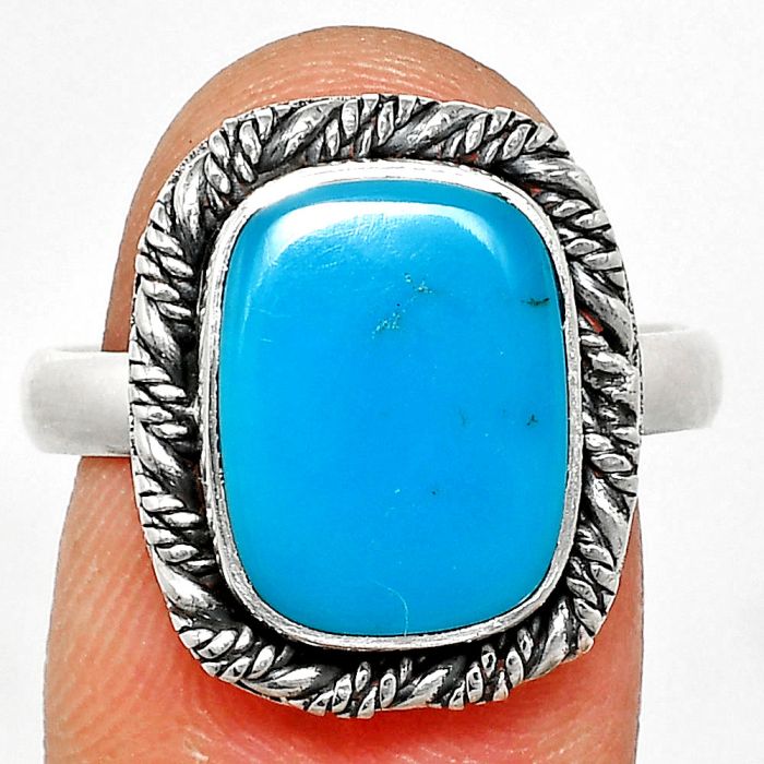 Sleeping Beauty Turquoise Ring size-9 EXR02319 R-1013, 10x13 mm