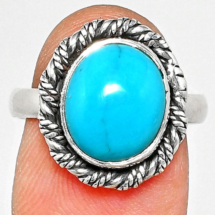 Sleeping Beauty Turquoise Ring size-8 EXR02320 R-1013, 10x12 mm