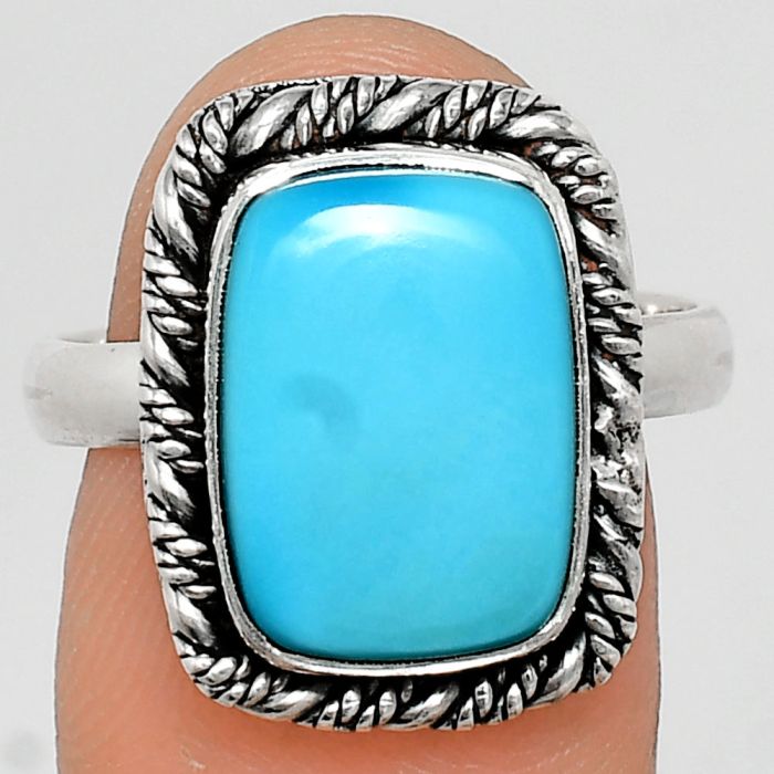 Sleeping Beauty Turquoise Ring size-9 EXR02329 R-1013, 10x14 mm