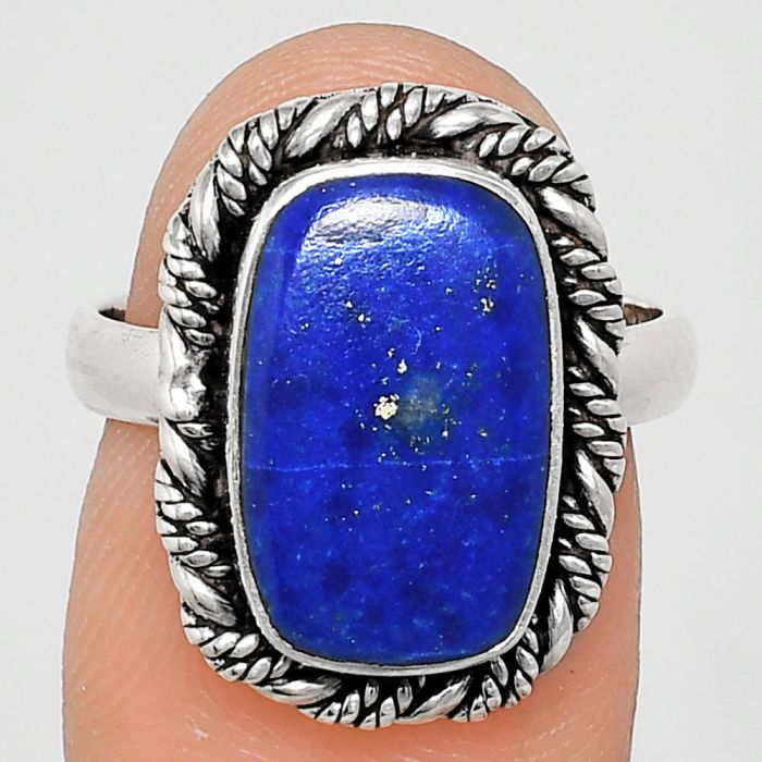 Lapis Lazuli Ring size-7 EXR02334 R-1013, 9x14 mm