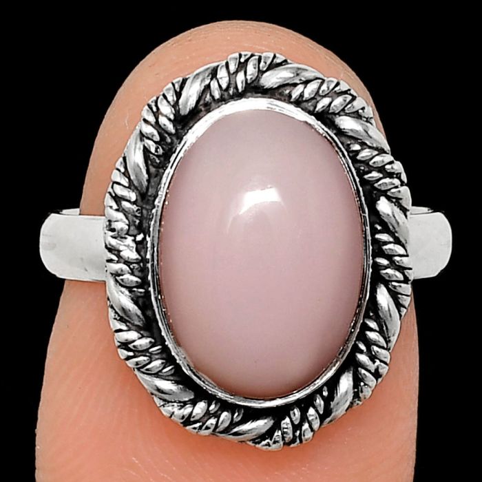 Pink Opal Ring size-7 EXR02337 R-1013, 9x13 mm