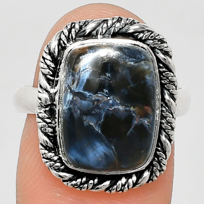 Pietersite Ring size-8 EXR02357 R-1013, 10x14 mm