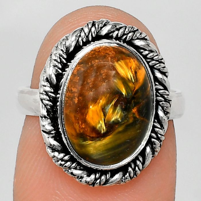 Pietersite Ring size-6 EXR02359 R-1013, 9x13 mm