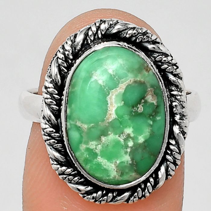 Utah Variscite Ring size-8 EXR02360 R-1013, 10x15 mm