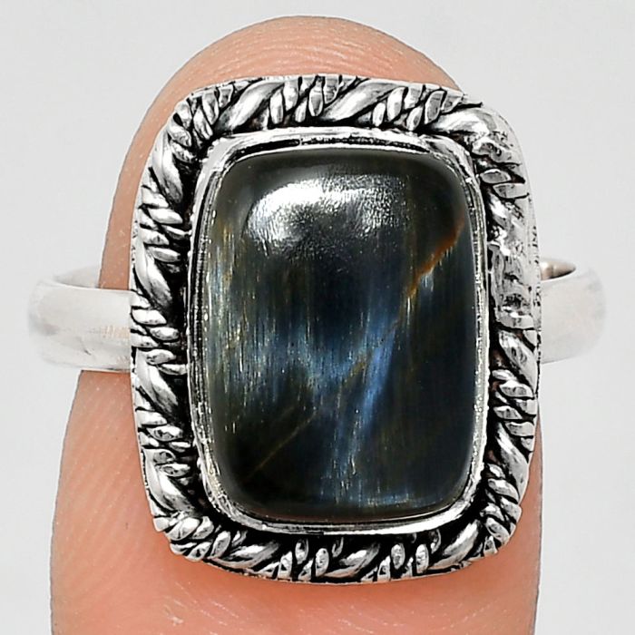 Pietersite Ring size-9 EXR02362 R-1013, 9x13 mm