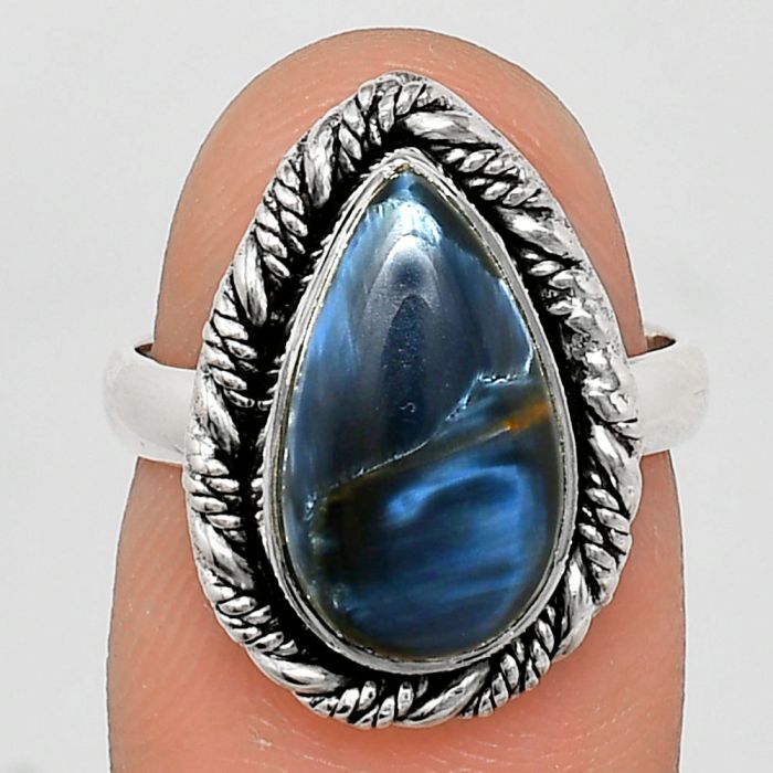 Pietersite Ring size-6 EXR02370 R-1013, 9x15 mm