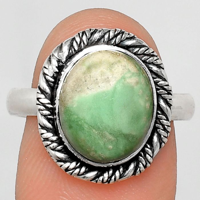 Utah Variscite Ring size-9 EXR02374 R-1013, 10x12 mm