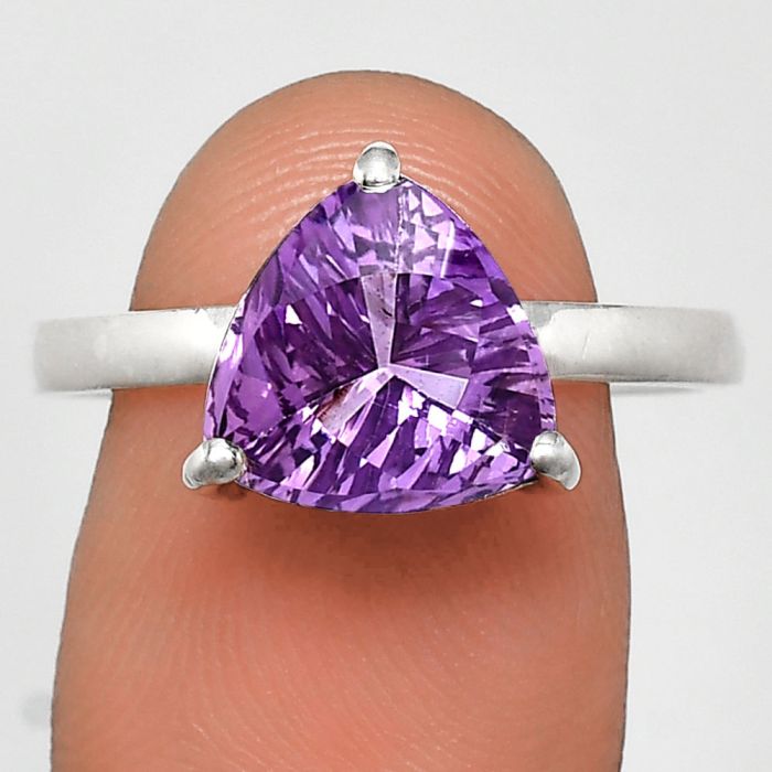 Amethyst Ring size-7 EXR02402 R-1019, 10x10 mm