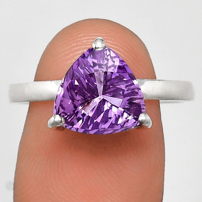 Amethyst Ring size-8 EXR02404 R-1019, 10x10 mm