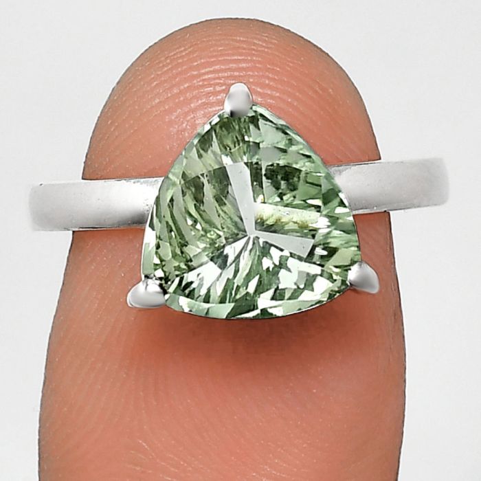 Prasiolite (Green Amethyst) Ring size-7 EXR02423 R-1019, 10x10 mm