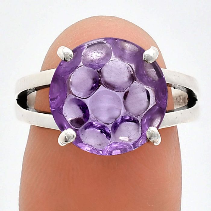 Amethyst Ring size-8 EXR02435 R-1019, 12x12 mm