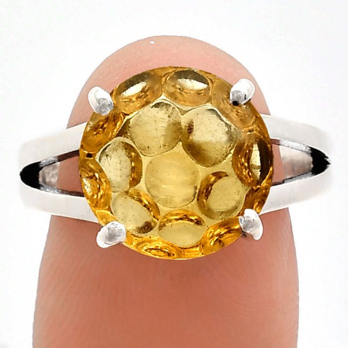 Citrine Ring size-8 EXR02441 R-1019, 12x12 mm