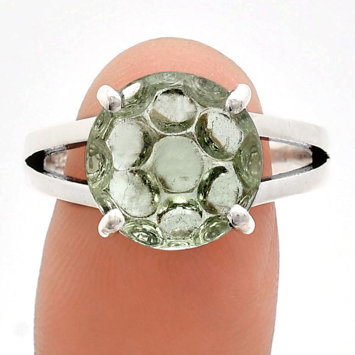 Prasiolite (Green Amethyst) Ring size-7 EXR02448 R-1019, 12x12 mm