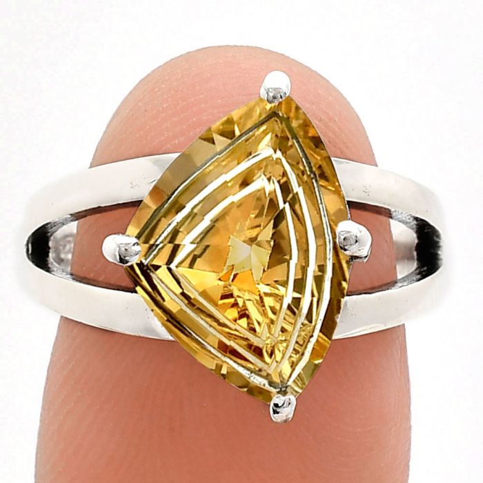 Citrine Ring size-8 EXR02477 R-1019, 10x14 mm