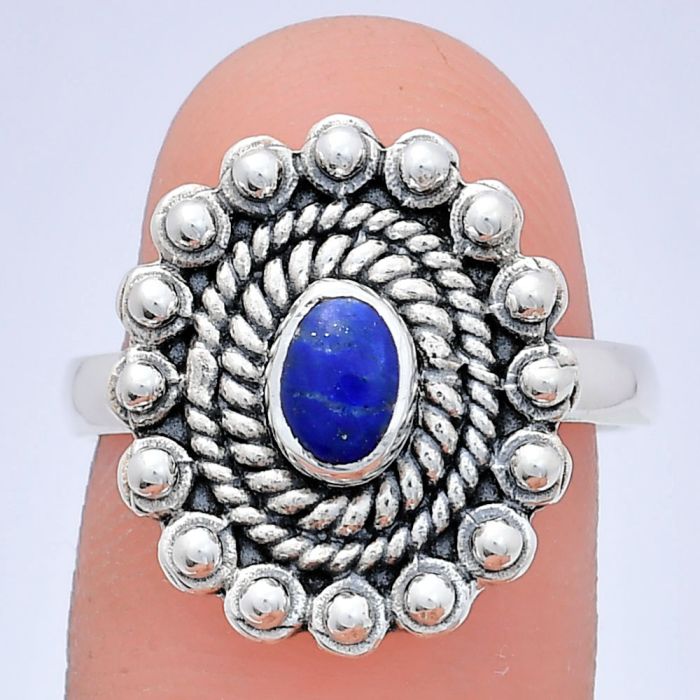 Lapis Lazuli Ring size-8 EXR02588 R-1124, 6x4 mm