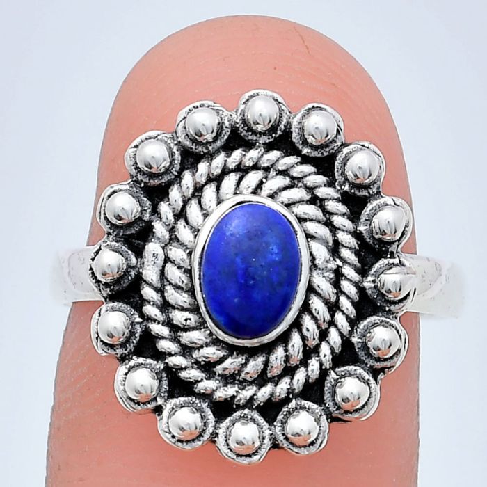 Lapis Lazuli Ring size-8 EXR02589 R-1124, 6x4 mm