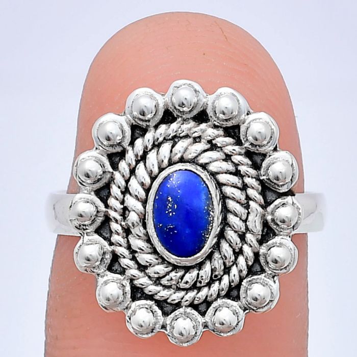 Lapis Lazuli Ring size-7 EXR02591 R-1124, 6x4 mm