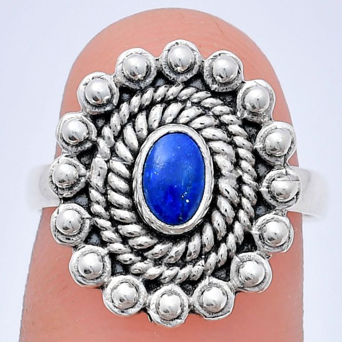 Lapis Lazuli Ring size-7 EXR02595 R-1124, 6x4 mm