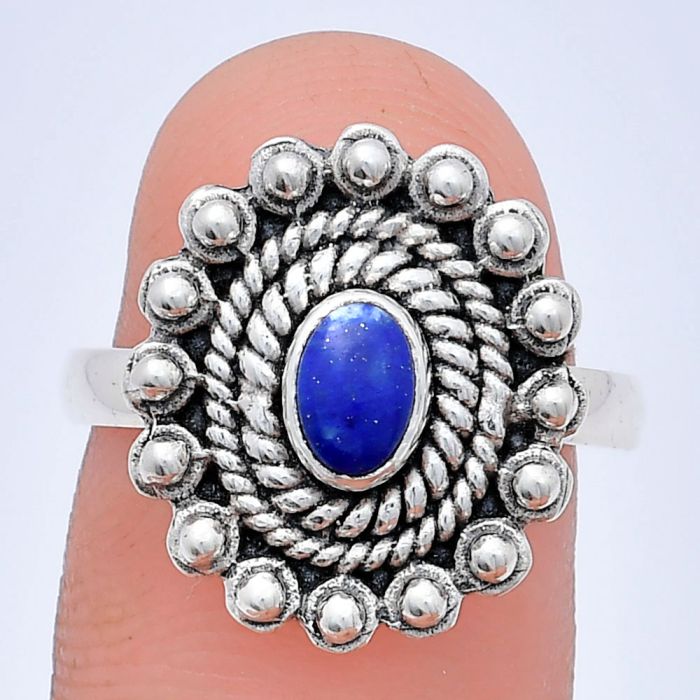 Lapis Lazuli Ring size-8 EXR02598 R-1124, 6x4 mm