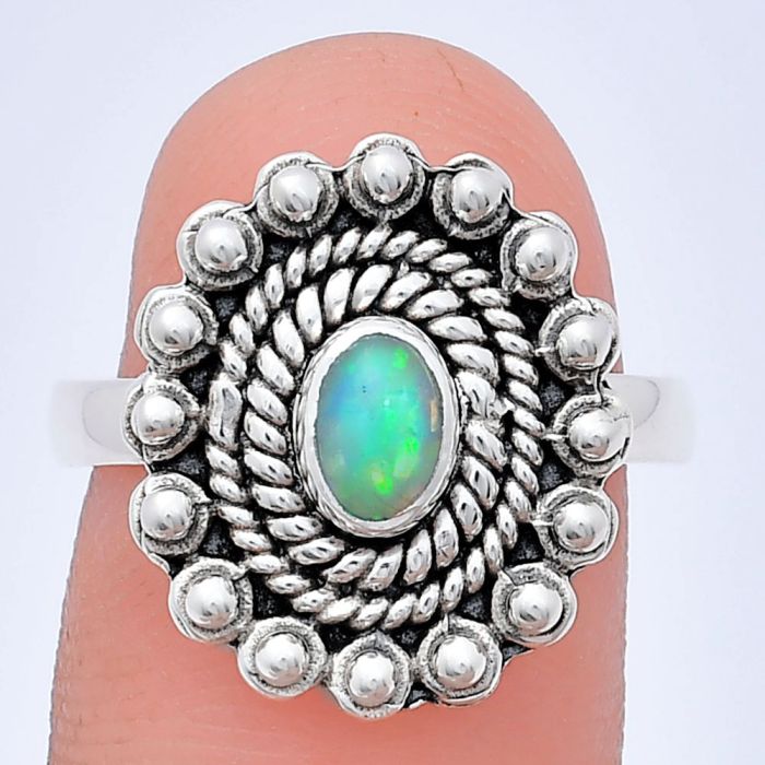 Ethiopian Opal Ring size-8 EXR02628 R-1124, 6x4 mm