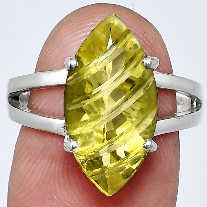 Green Gold Ring size-7 EXR02658 R-1019, 9x18 mm