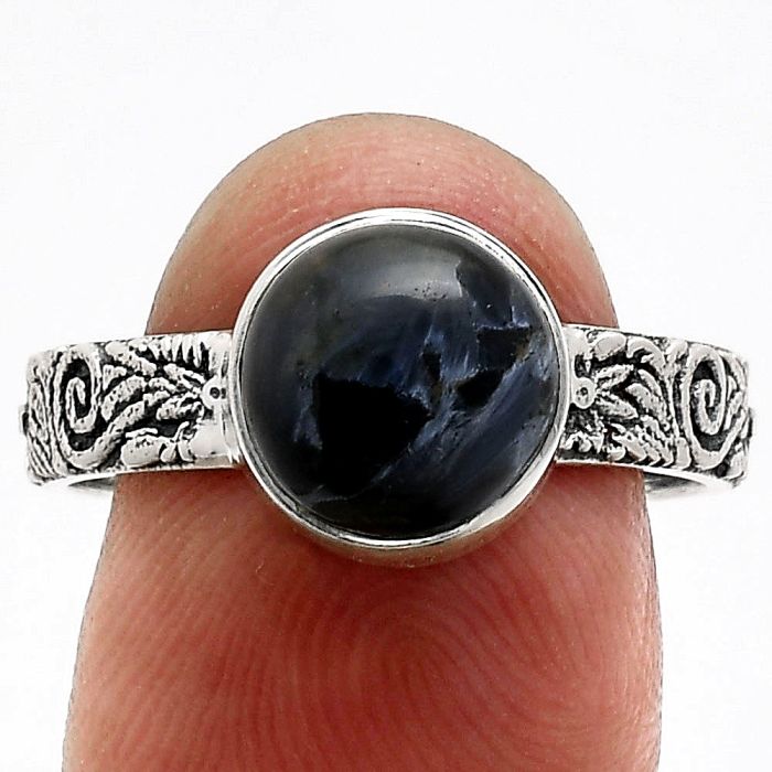 Pietersite Ring size-9 EXR02663 R-1055, 9x9 mm