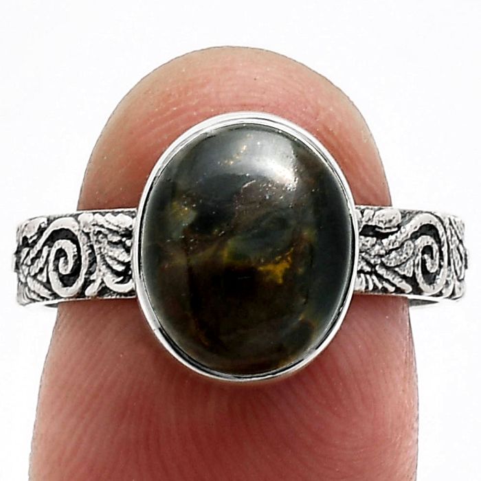 Pietersite Ring size-8 EXR02665 R-1055, 9x11 mm