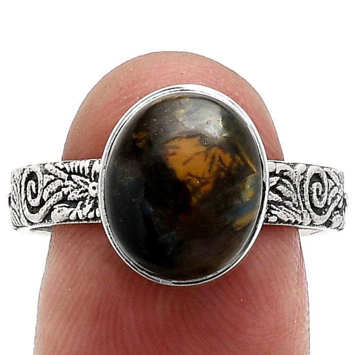 Pietersite Ring size-8.5 EXR02666 R-1055, 10x12 mm