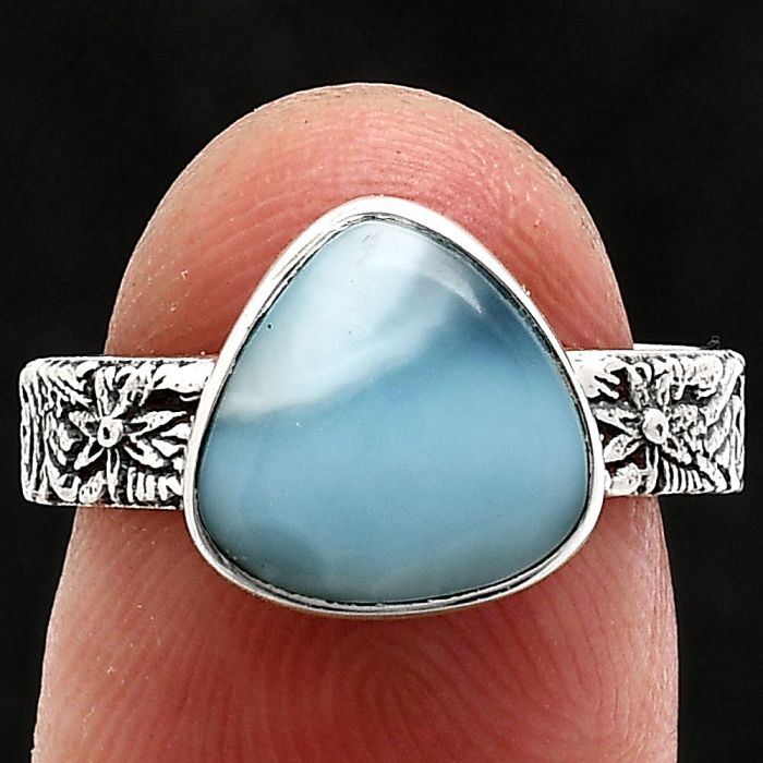 Larimar (Dominican Republic) Ring size-7 EXR02673 R-1055, 10x10 mm