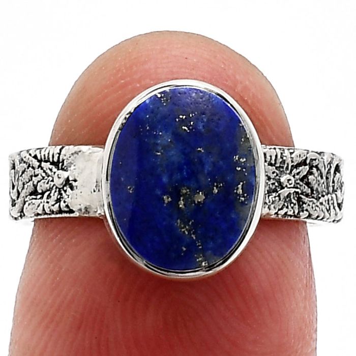 Lapis Lazuli Ring size-6 EXR02690 R-1055, 8x10 mm