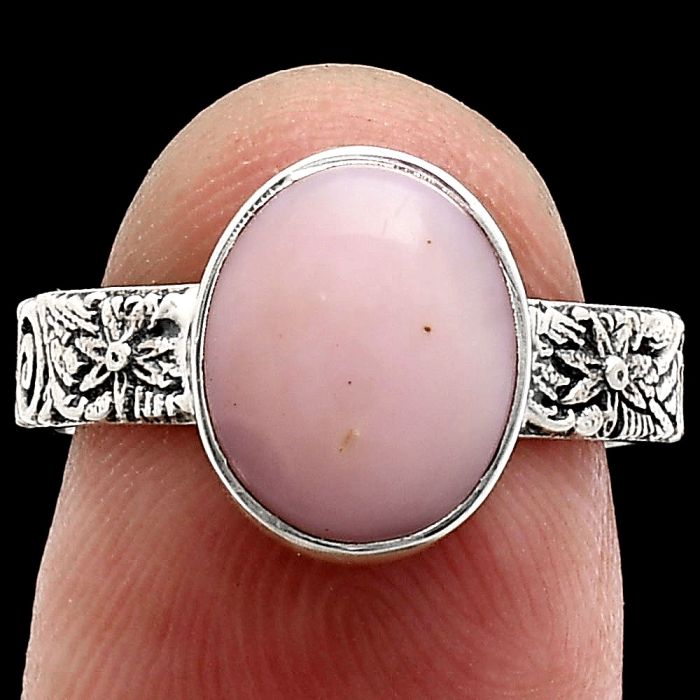 Pink Opal Ring size-6.5 EXR02706 R-1055, 9x11 mm