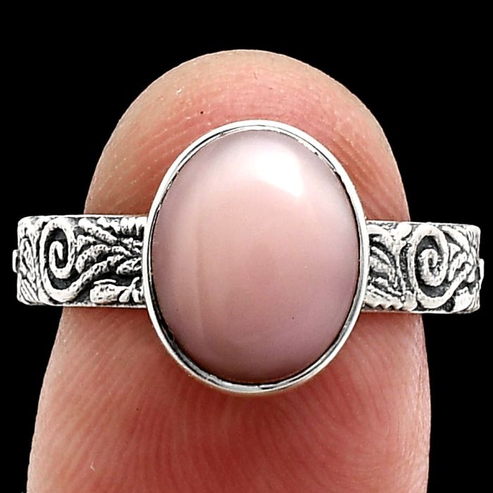 Pink Opal Ring size-8 EXR02707 R-1055, 9x11 mm