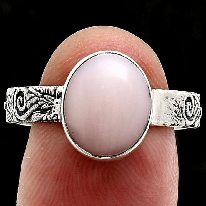 Pink Opal Ring size-9 EXR02709 R-1055, 9x11 mm