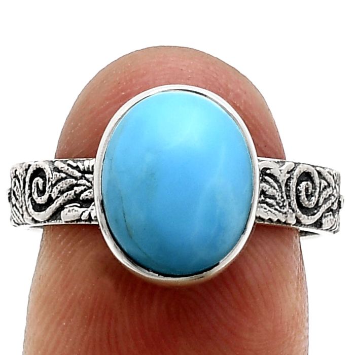 Sleeping Beauty Turquoise Ring size-8 EXR02711 R-1055, 9x11 mm