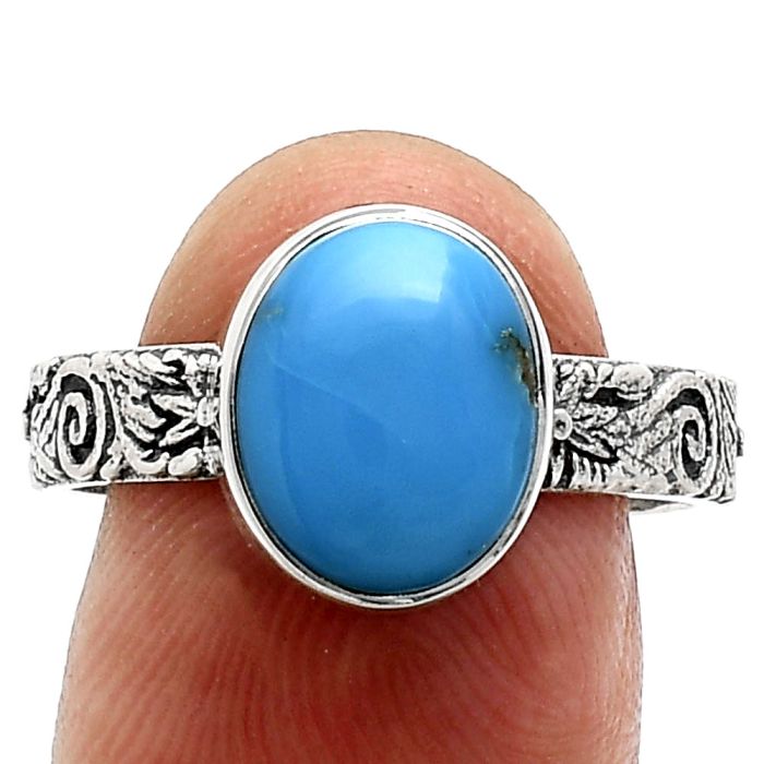 Sleeping Beauty Turquoise Ring size-9 EXR02712 R-1055, 9x11 mm