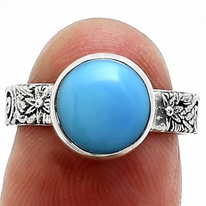 Sleeping Beauty Turquoise Ring size-6 EXR02714 R-1055, 9x9 mm