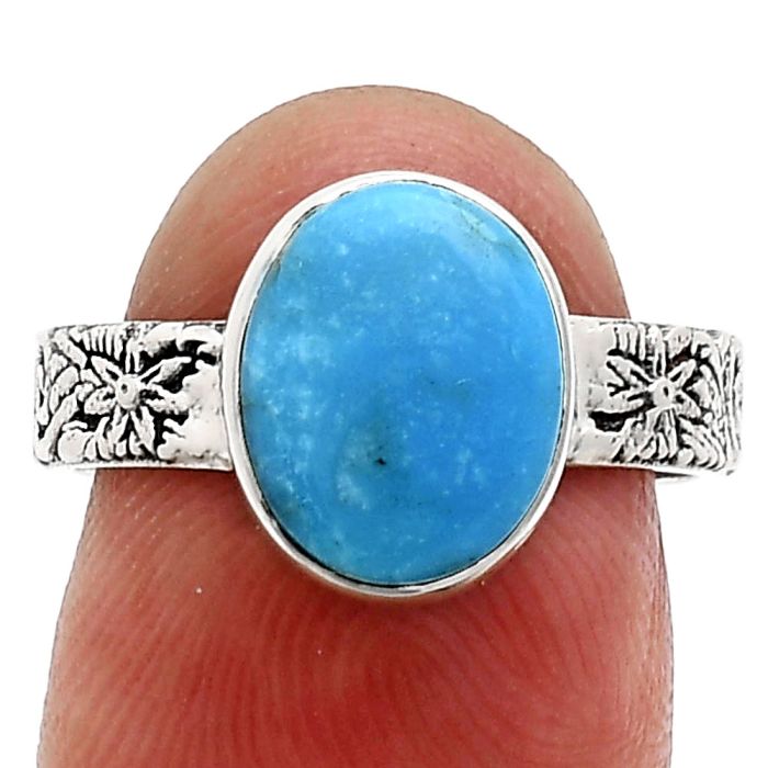 Sleeping Beauty Turquoise Ring size-7 EXR02715 R-1055, 9x11 mm