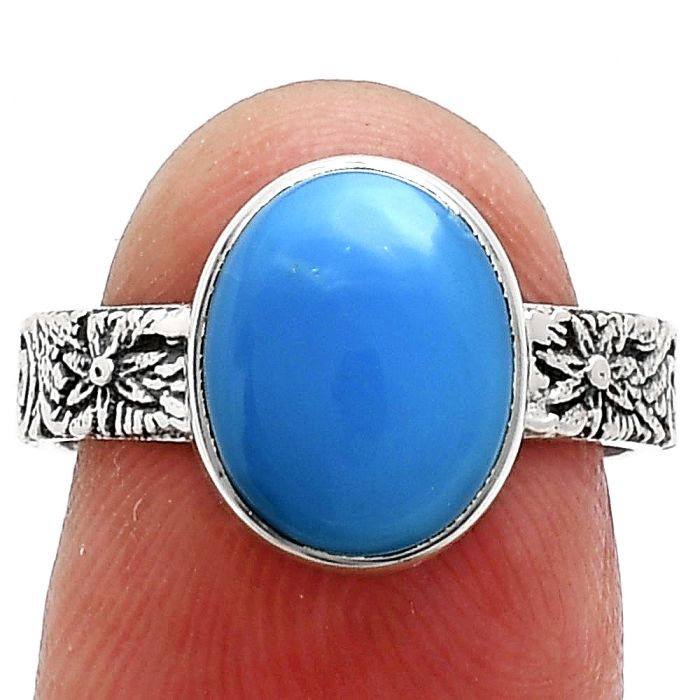 Sleeping Beauty Turquoise Ring size-7 EXR02716 R-1055, 9x11 mm