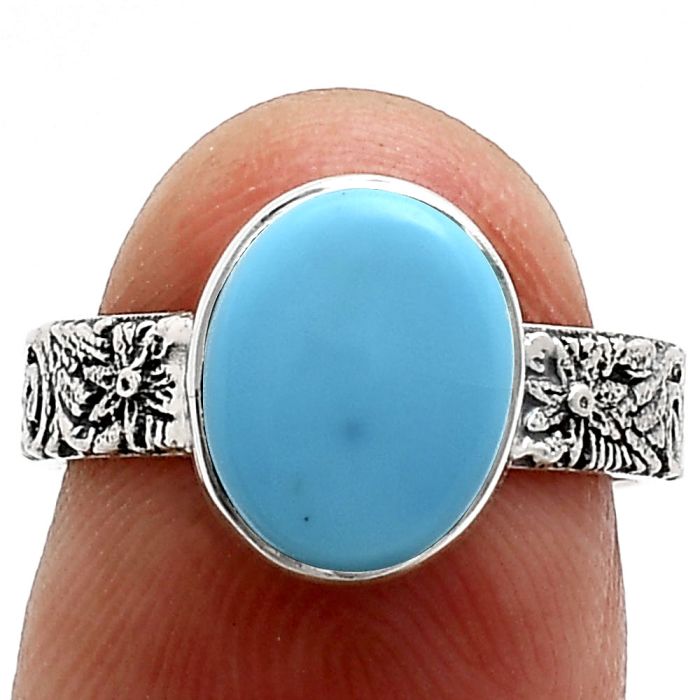 Sleeping Beauty Turquoise Ring size-6 EXR02717 R-1055, 8x10 mm