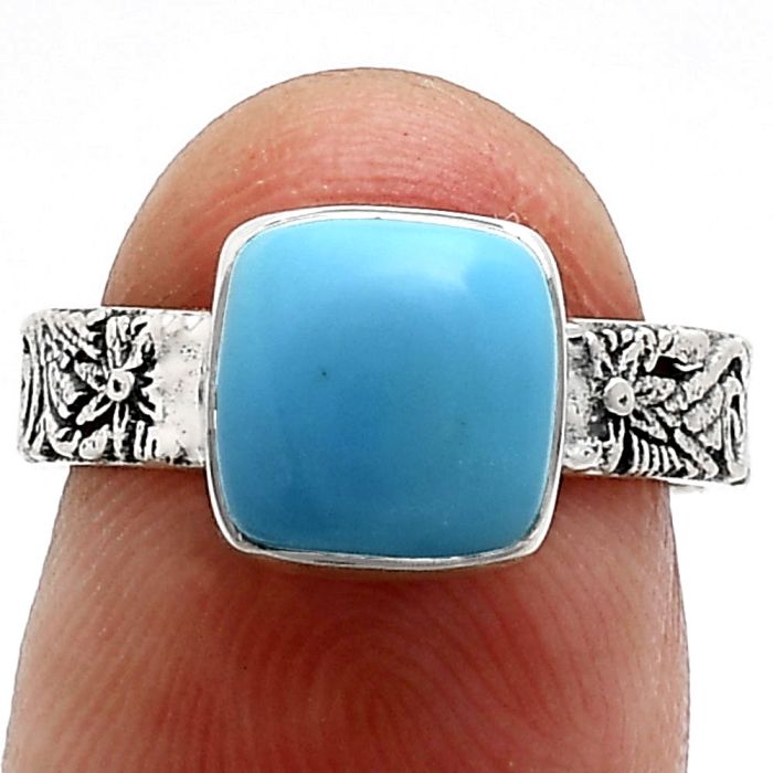 Sleeping Beauty Turquoise Ring size-6 EXR02719 R-1055, 8x8 mm