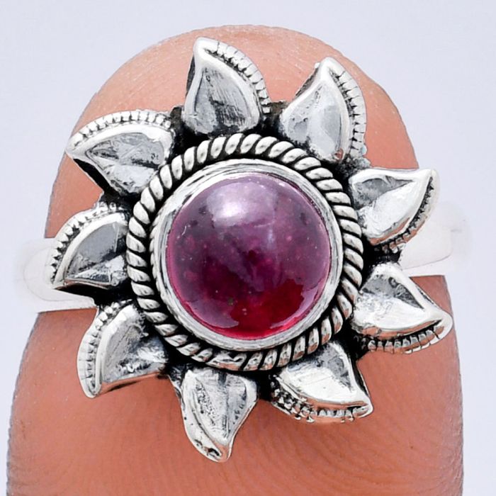 Sun - Ruby Glassfield Ring size-7 EXR02736 R-1617, 7x7 mm