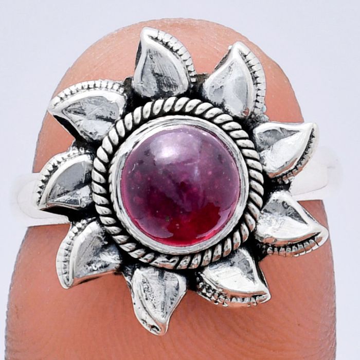 Sun - Ruby Glassfield Ring size-8 EXR02737 R-1617, 7x7 mm