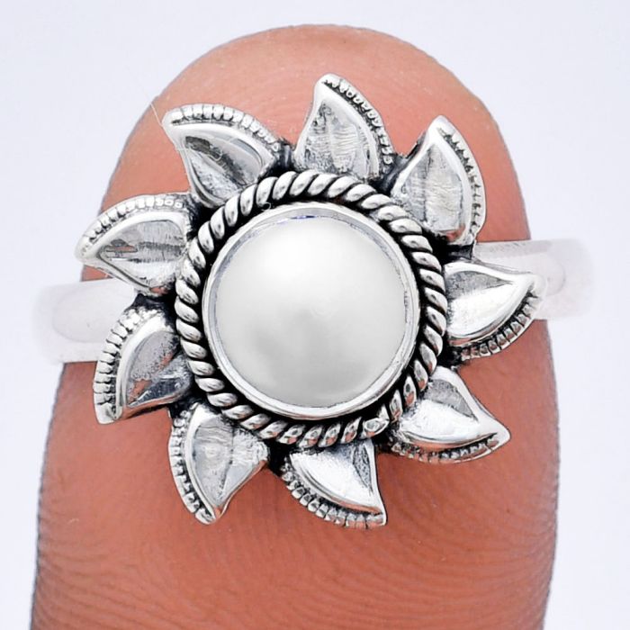 Sun - Natural Fresh Water Pearl Ring size-7 EXR02743 R-1617, 7x7 mm