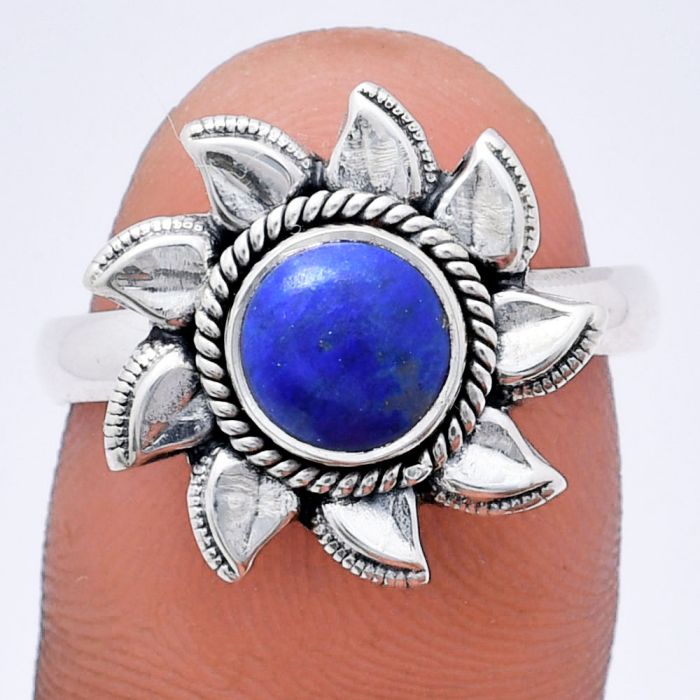 Sun - Lapis Lazuli Ring size-9 EXR02759 R-1617, 7x7 mm