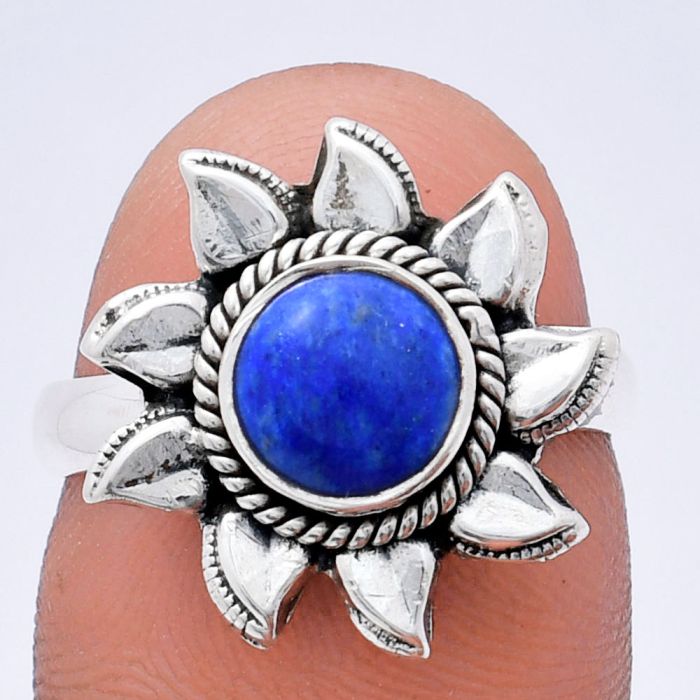 Sun - Lapis Lazuli Ring size-7 EXR02764 R-1617, 7x7 mm