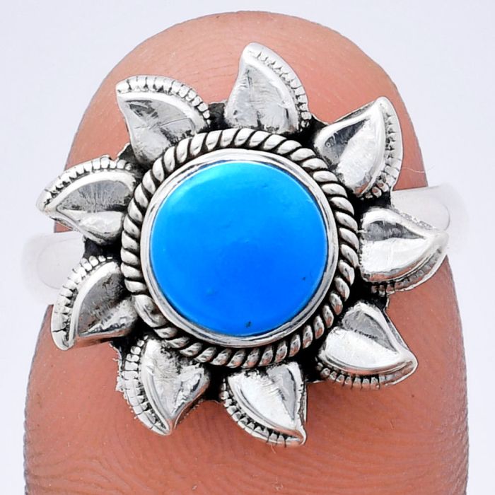 Sun - Sleeping Beauty Turquoise Ring size-7 EXR02768 R-1617, 7x7 mm