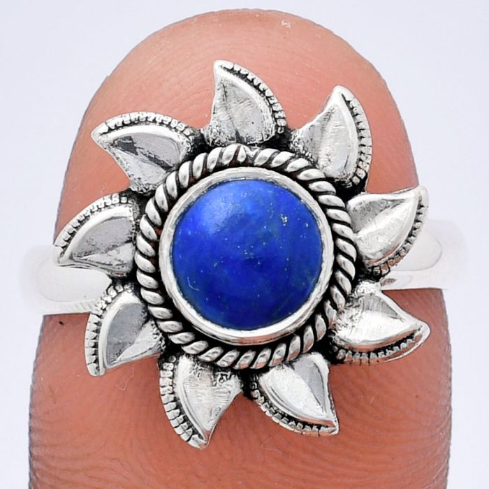 Sun - Lapis Lazuli Ring size-8 EXR02777 R-1617, 7x7 mm