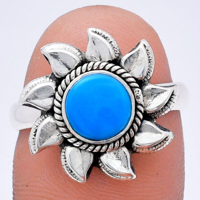 Sun - Sleeping Beauty Turquoise Ring size-8 EXR02786 R-1617, 7x7 mm