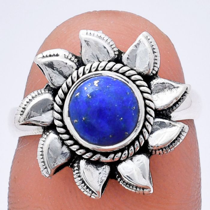 Sun - Lapis Lazuli Ring size-7 EXR02787 R-1617, 7x7 mm