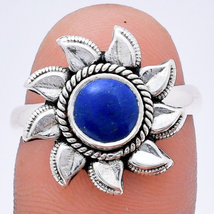 Sun - Lapis Lazuli Ring size-8 EXR02791 R-1617, 7x7 mm